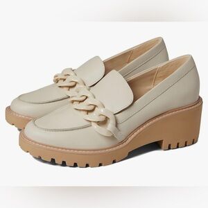 DOLCE VITA Haris Blush Lug Sole Platform Loafer with Chain Detail - size 8